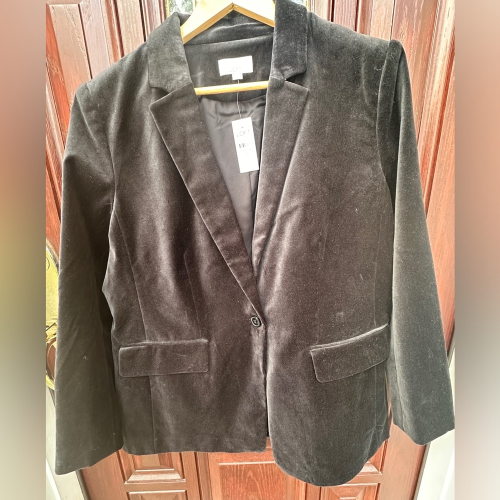 LOFT Women's Black "Velvet" Blazer
